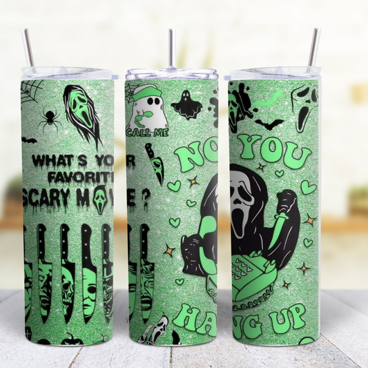 Ghost Face Halloween 20 oz Custom Sublimation Tumbler Stainless Steel 5