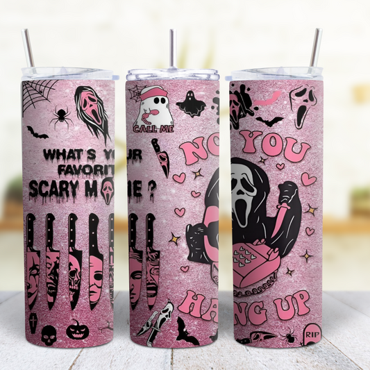Ghost Face Halloween 20 oz Custom Sublimation Tumbler Stainless Steel 5A