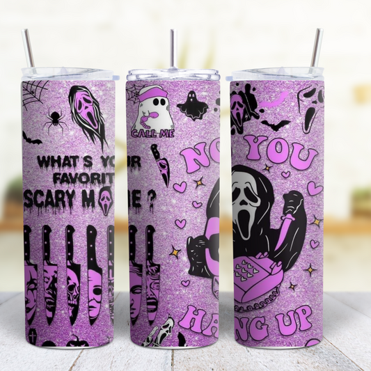 Ghost Face Halloween 20 oz Custom Sublimation Tumbler Stainless Steel 9