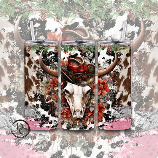 Skull Christmas 20 Oz Custom Sublimation Tumbler Stainless Steel# 20