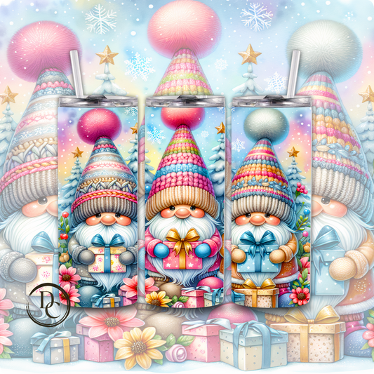 Christmas Glitter 20 Oz Custom Sublimation Tumbler Stainless Steel # 3 Gnomes