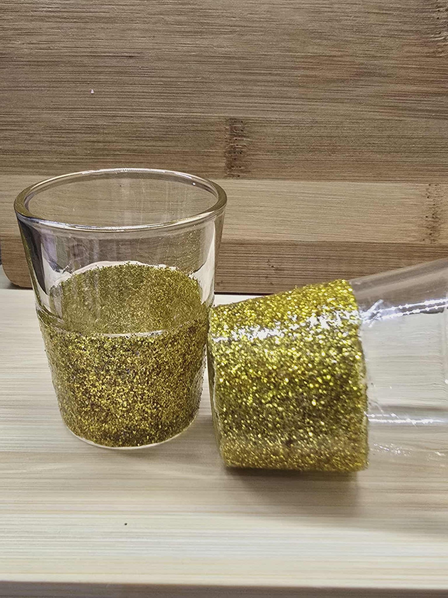 Green Glitter Shot Glass — Customizable with Optional Rhinestones