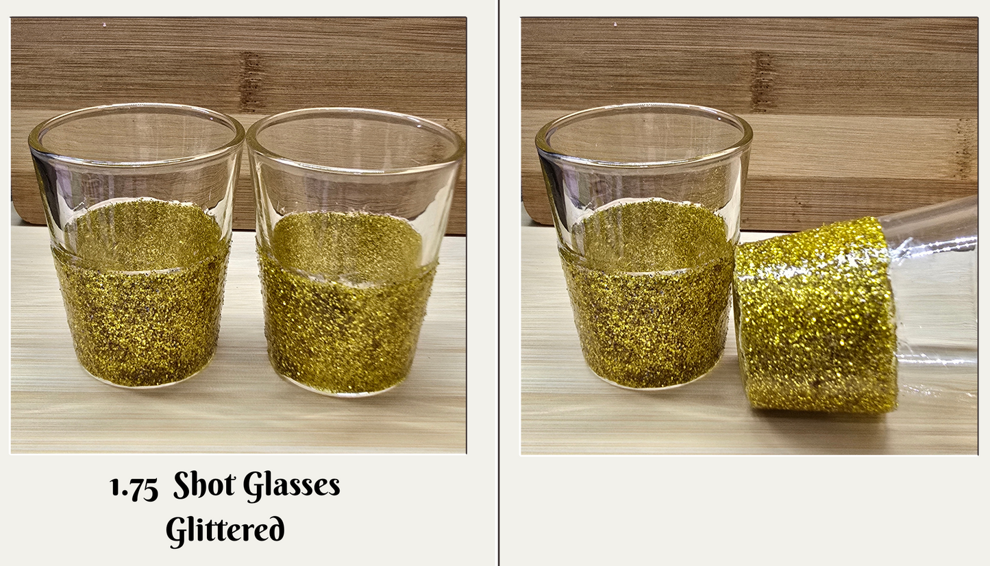 Green Glitter Shot Glass — Customizable with Optional Rhinestones