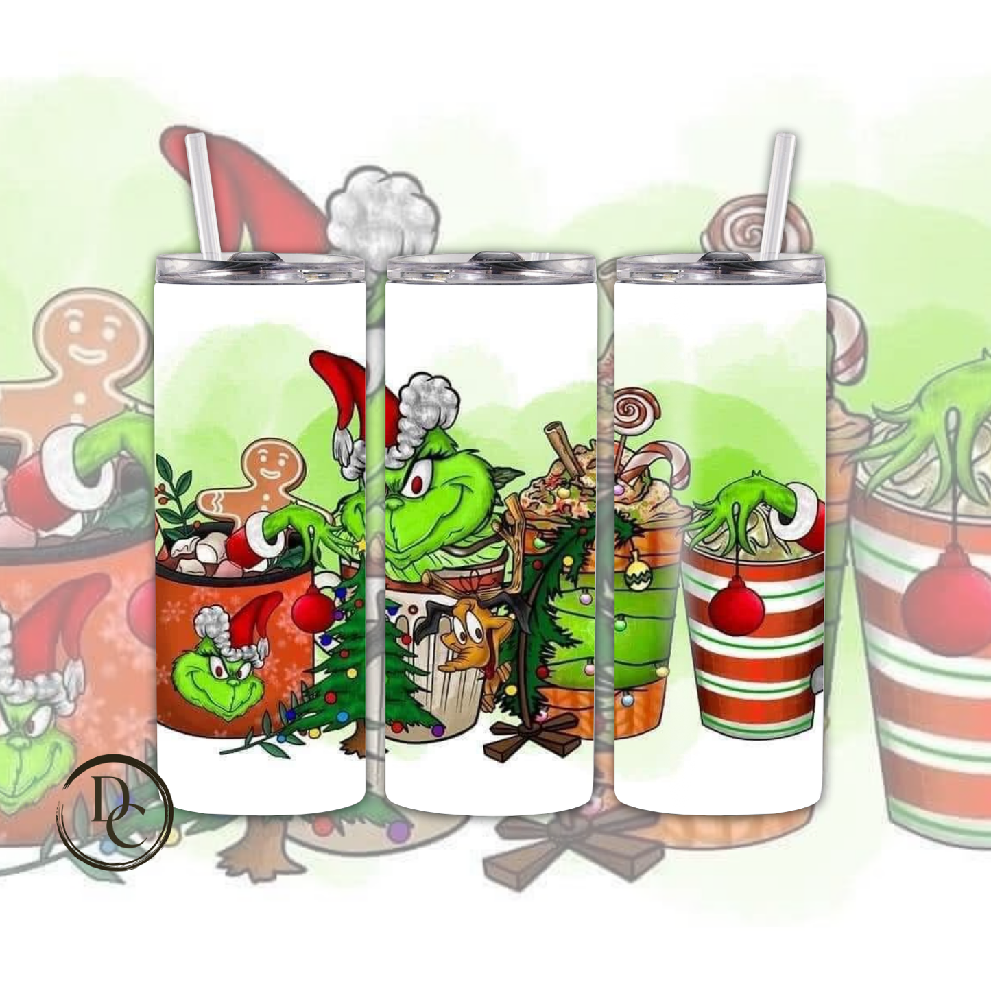 Grinch 20 Oz Tumblers 20 oz Custom Sublimation Tumbler Stainless Steel # 39