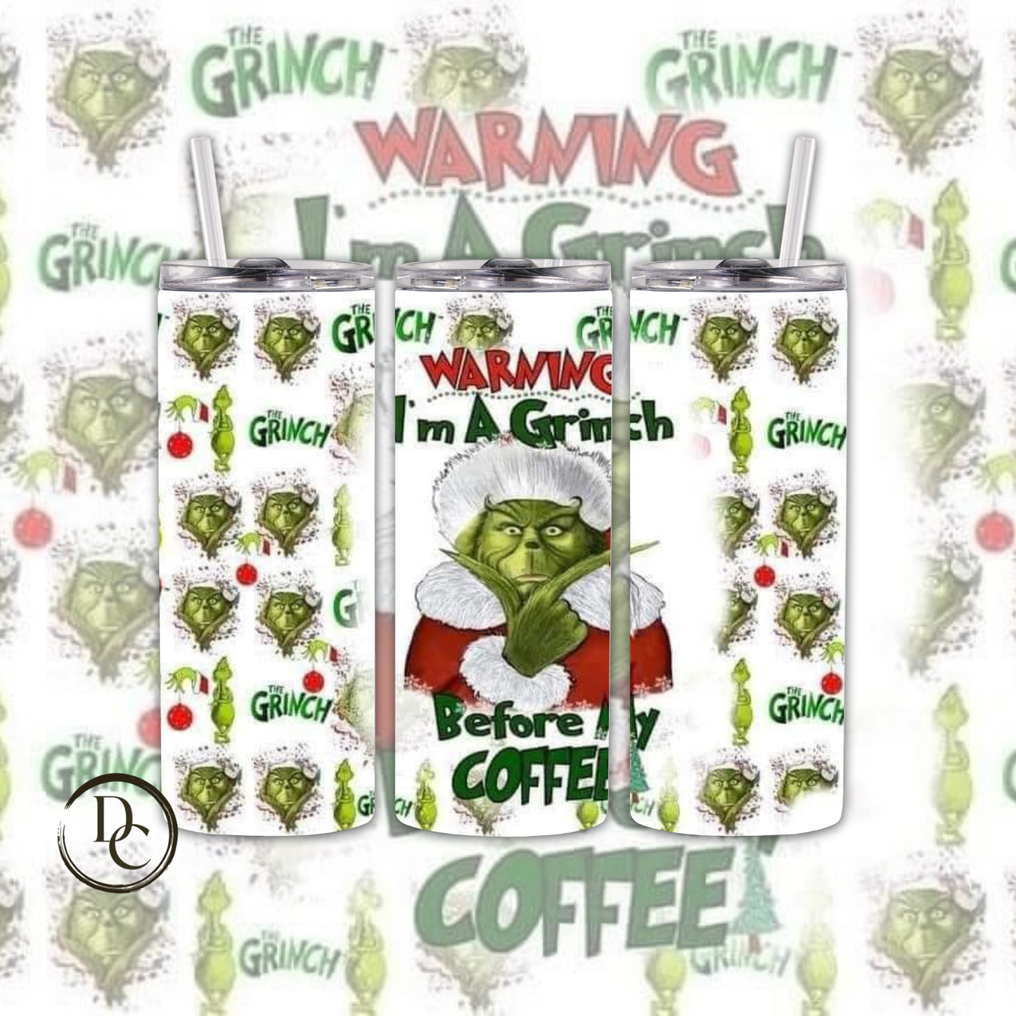 Grinch 20 Oz Tumblers 20 oz Custom Sublimation Tumbler Stainless Steel # 39