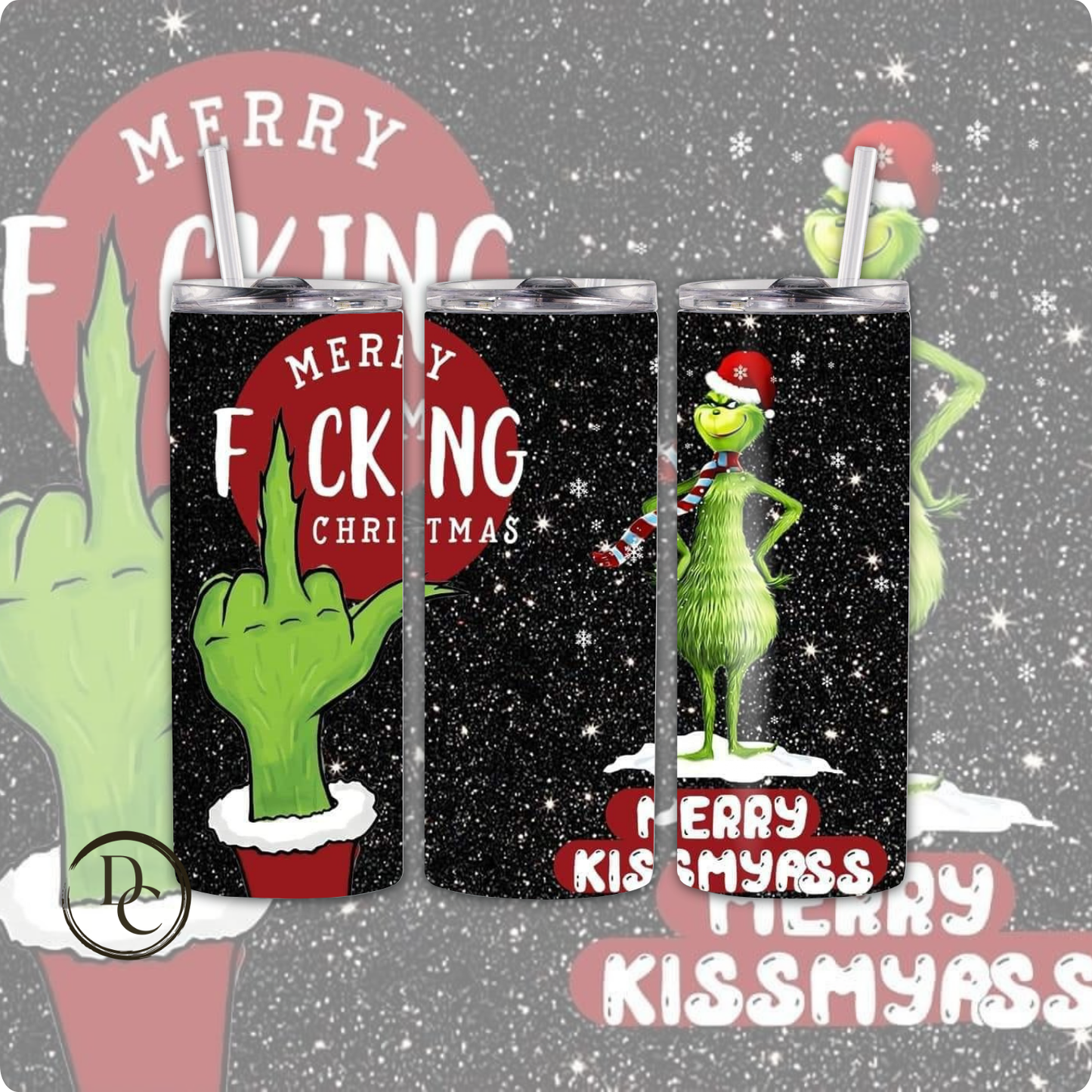 Grinch 20 Oz Tumblers 20 oz Custom Sublimation Tumbler Stainless Steel # 39