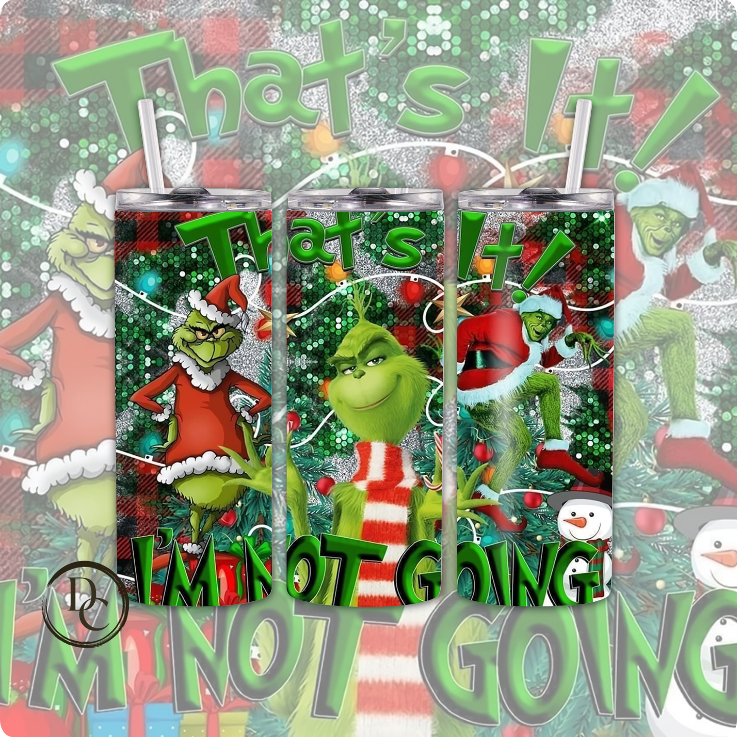 Grinch 20 Oz Tumblers 20 oz Custom Sublimation Tumbler Stainless Steel # 39