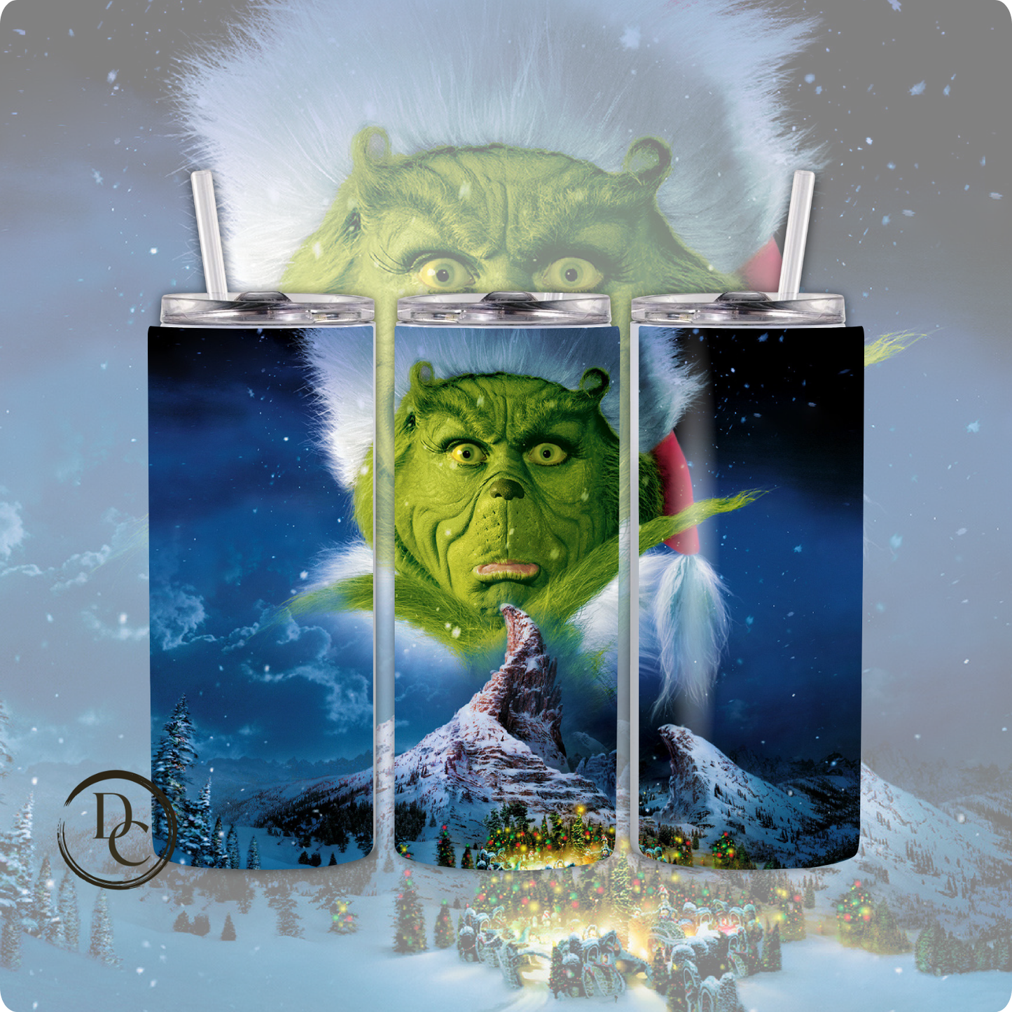 Grinch 20 Oz Tumblers 20 oz Custom Sublimation Tumbler Stainless Steel # 39