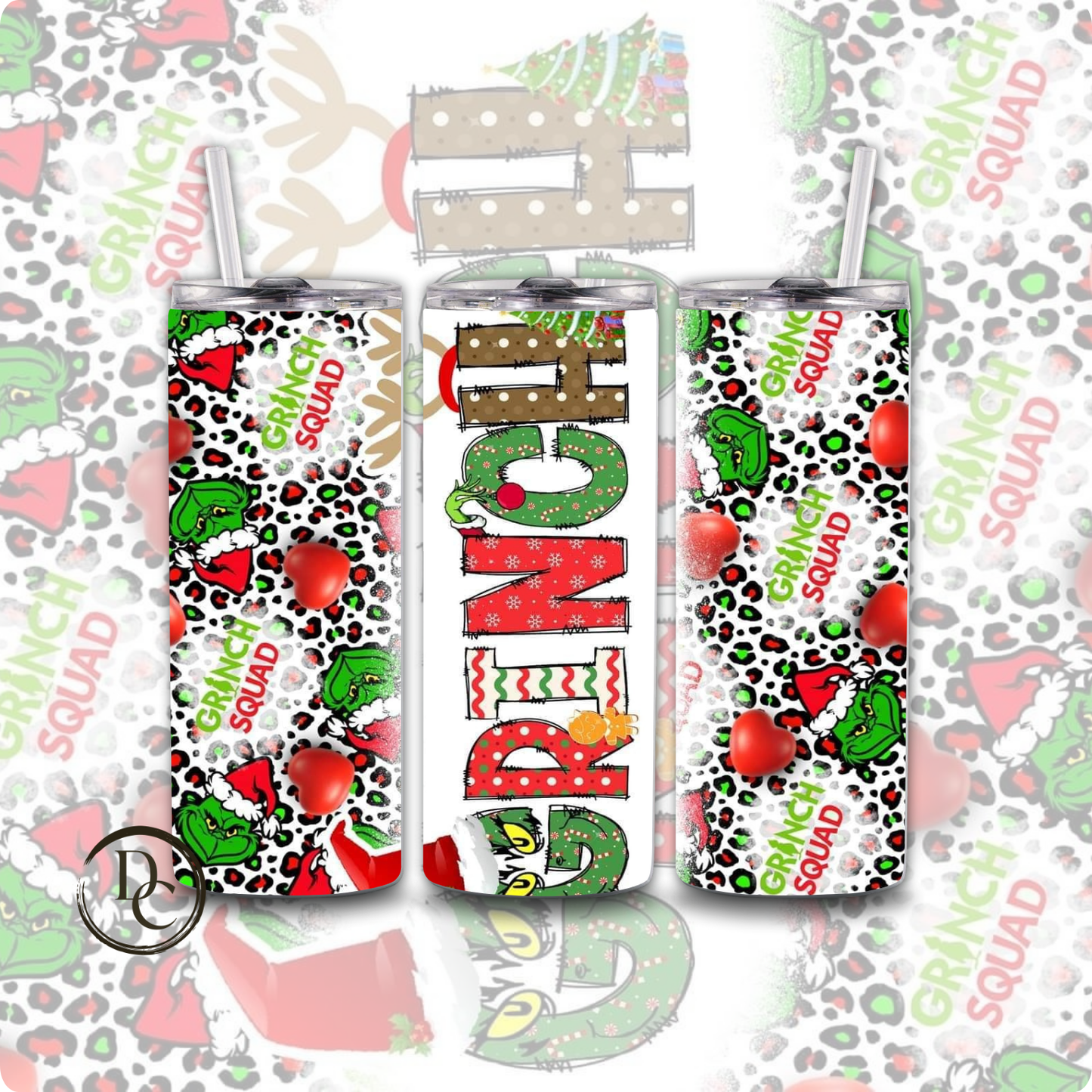 Grinch 20 Oz Tumblers 20 oz Custom Sublimation Tumbler Stainless Steel # 39