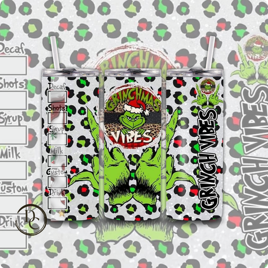 Grinchmas Vibes 20 oz Custom Sublimation Tumbler Stainless Steel # 5