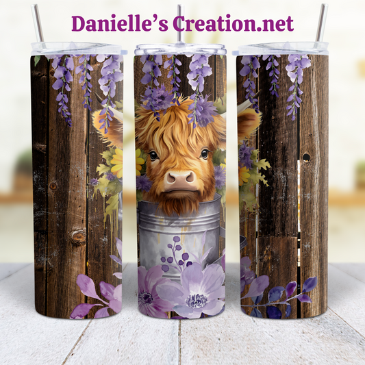 HIGHLAND COW 20 oz Custom Sublimation Tumbler Stainless Steel #1