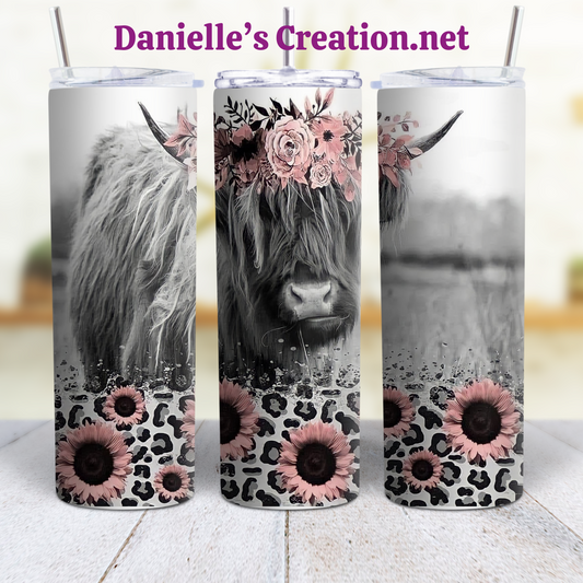 HIGHLAND COW 20 oz Custom Sublimation Tumbler Stainless Steel #11