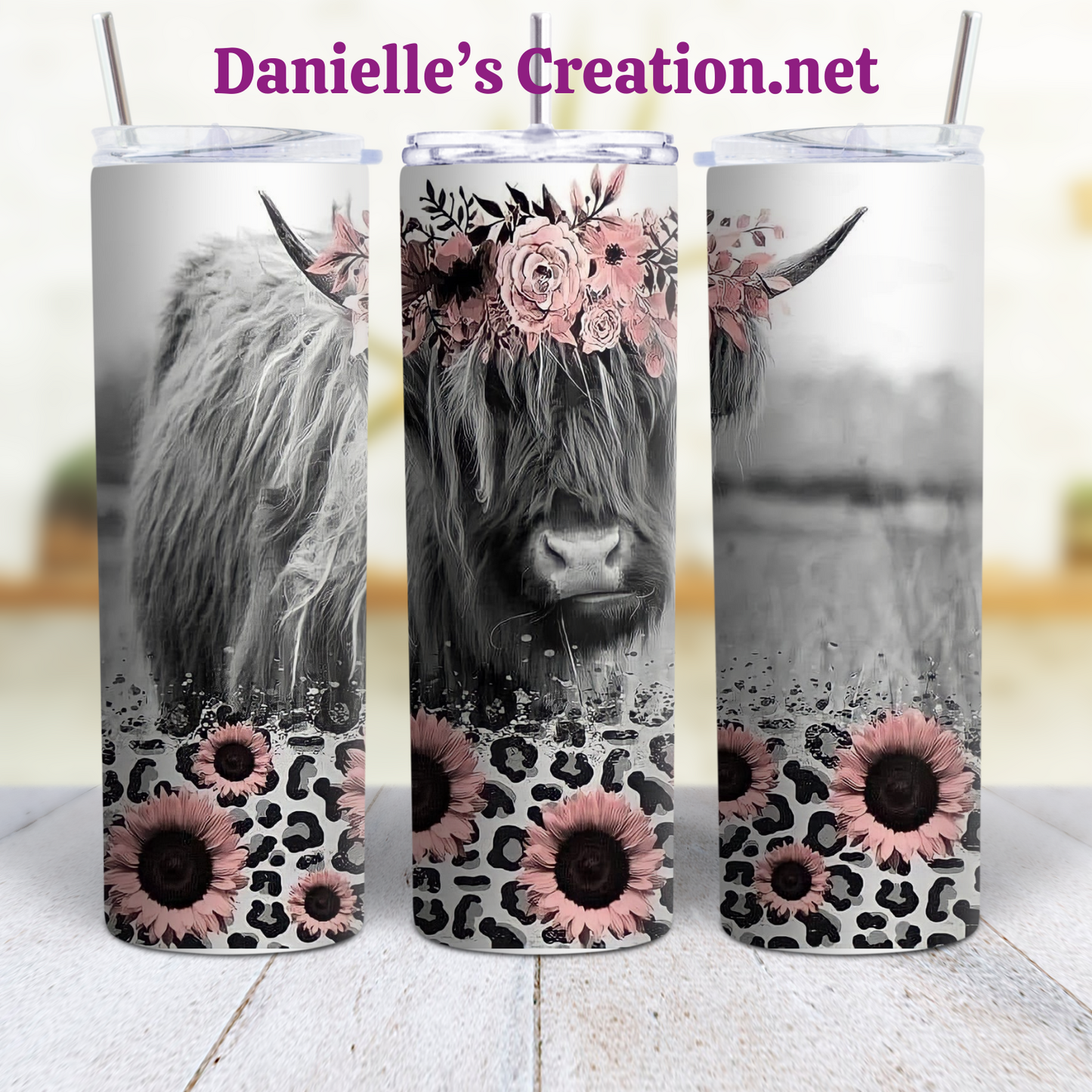 HIGHLAND COW 20 oz Custom Sublimation Tumbler Stainless Steel #9