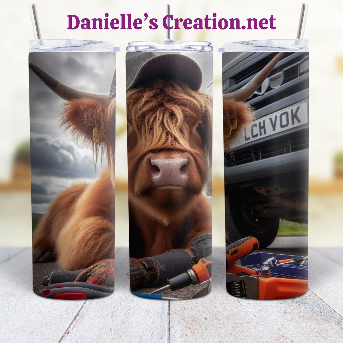 HIGHLAND COW 20 oz Custom Sublimation Tumbler Stainless Steel #13