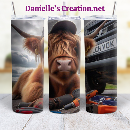 HIGHLAND COW 20 oz Custom Sublimation Tumbler Stainless Steel #14