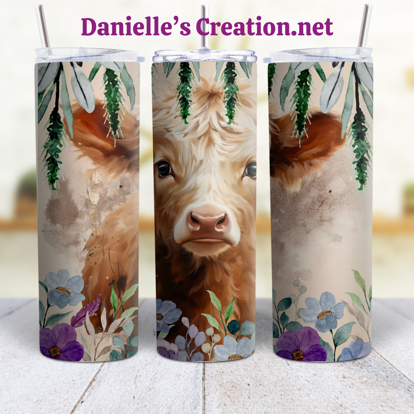 HIGHLAND COW 20 oz Custom Sublimation Tumbler Stainless Steel #7