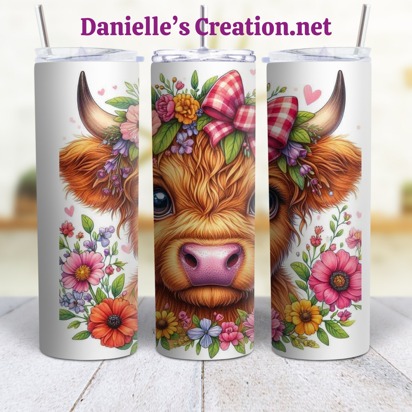 HIGHLAND COW 20 oz Custom Sublimation Tumbler Stainless Steel #2