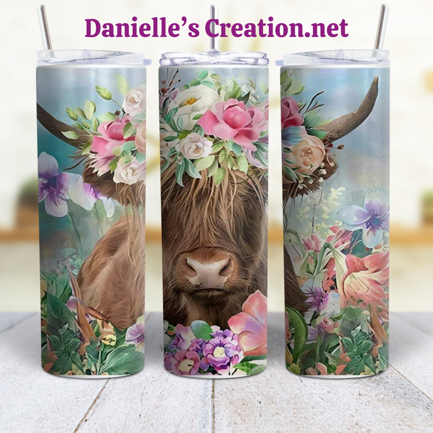 HIGHLAND COW 20 oz Custom Sublimation Tumbler Stainless Steel #7