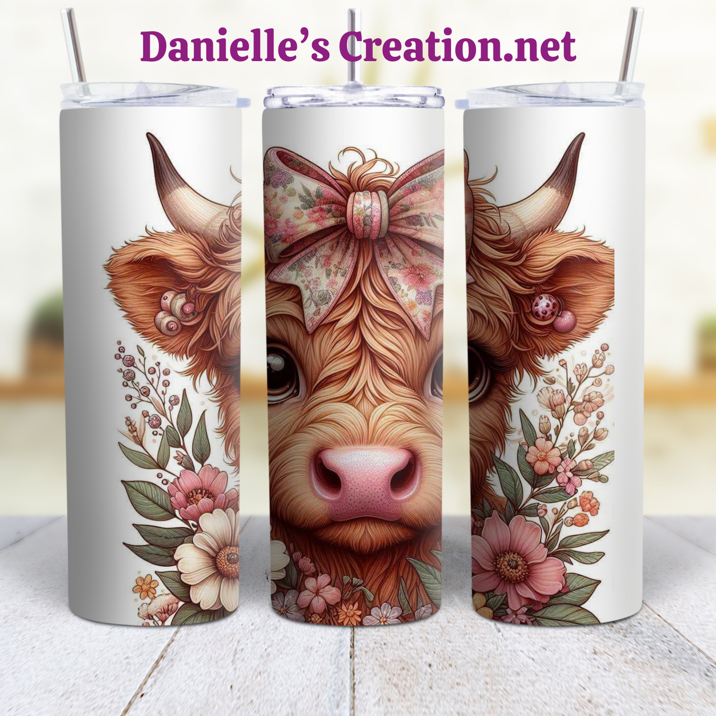 HIGHLAND COW 20 oz Custom Sublimation Tumbler Stainless Steel #10