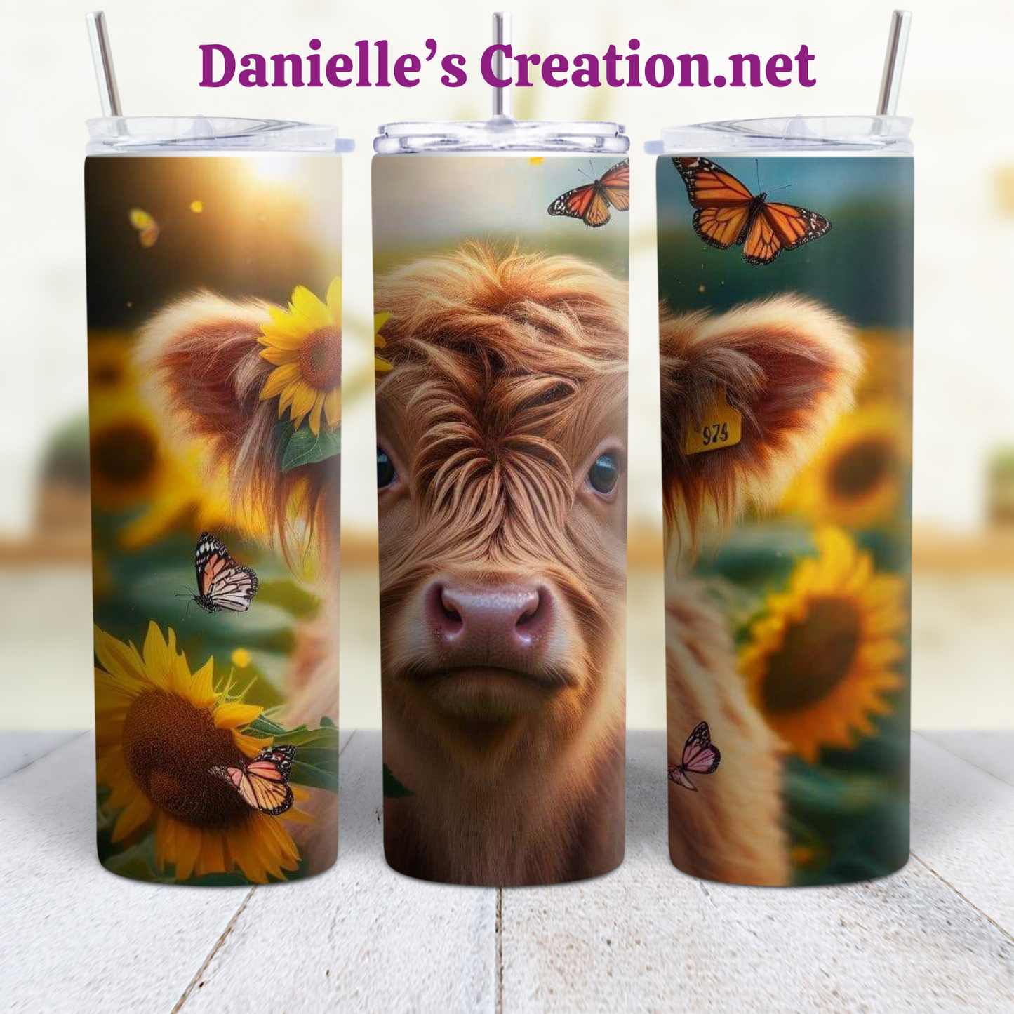 HIGHLAND COW 20 oz Custom Sublimation Tumbler Stainless Steel #2