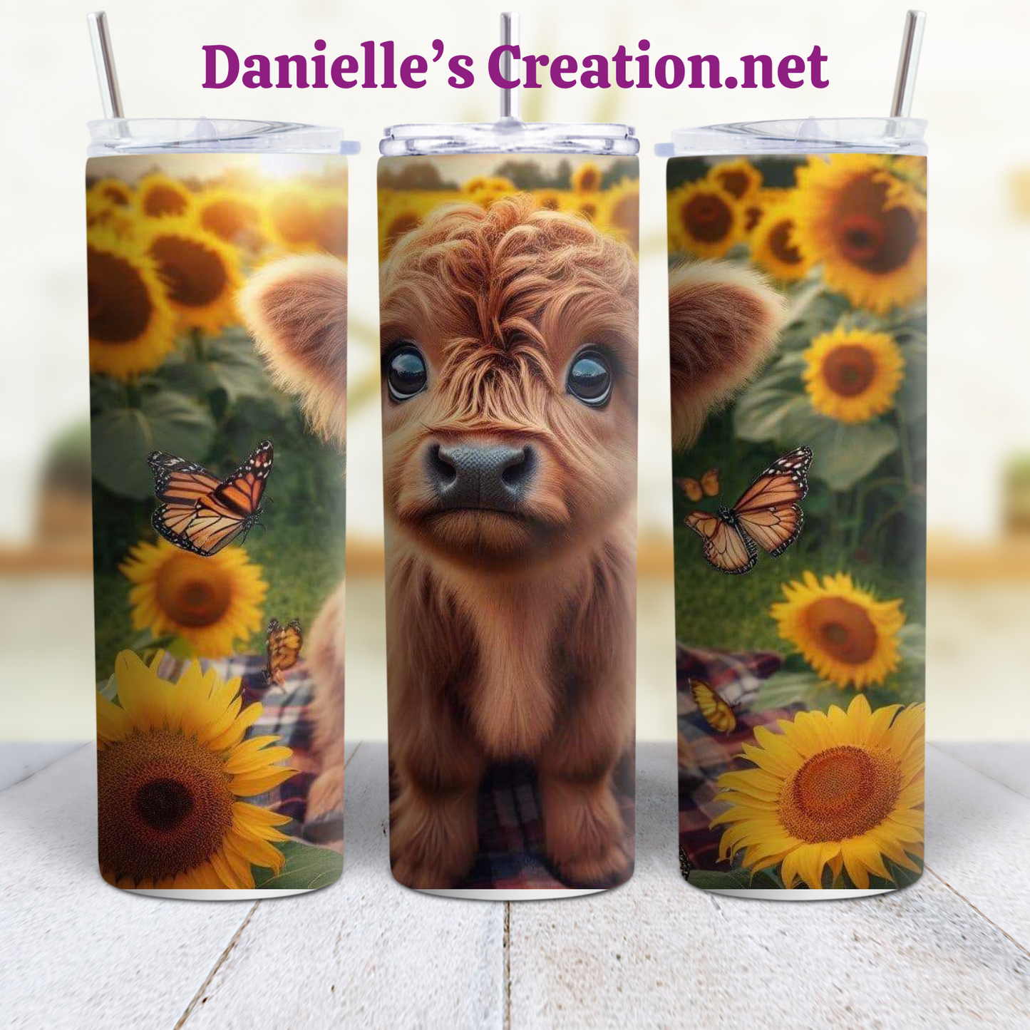HIGHLAND COW 20 oz Custom Sublimation Tumbler Stainless Steel #7
