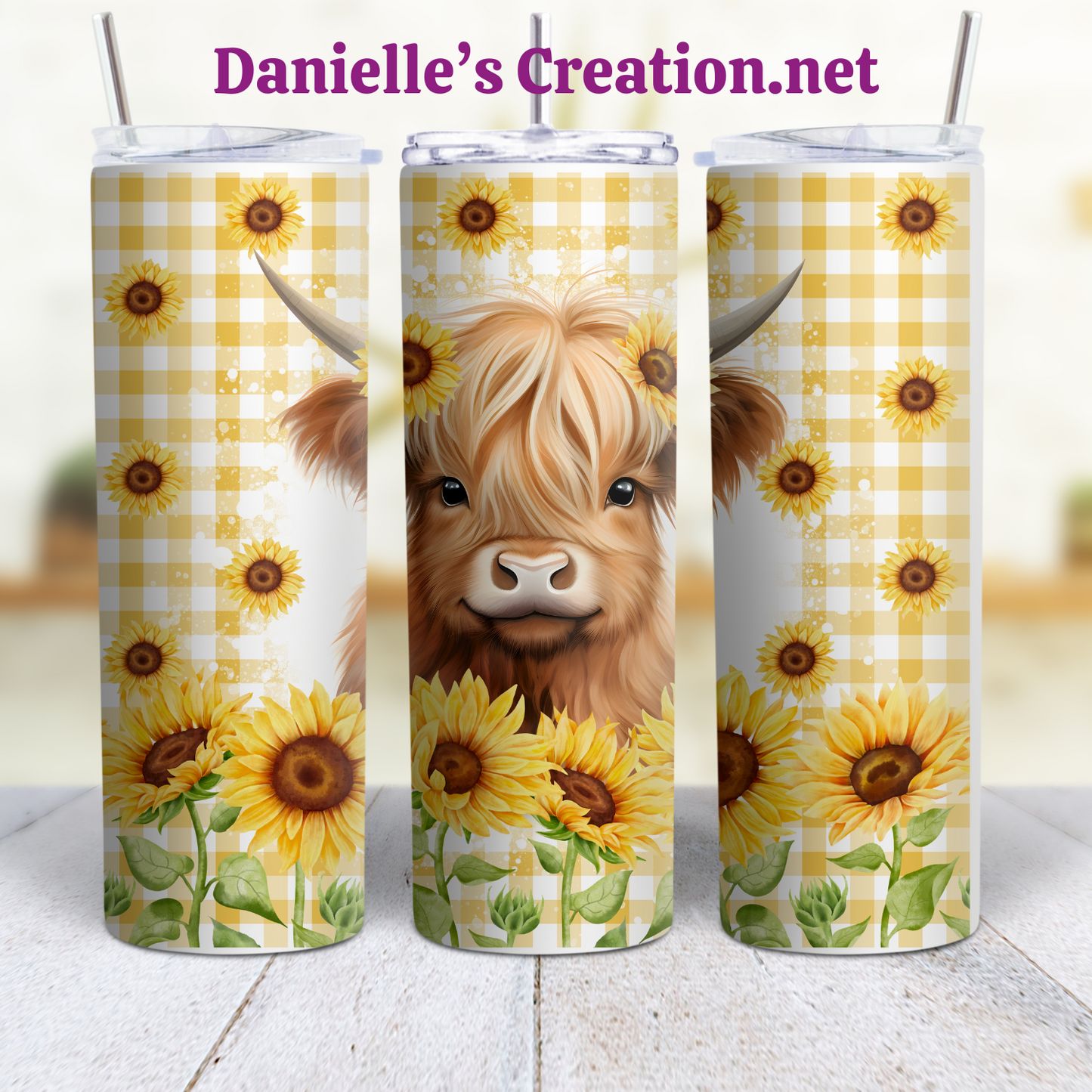 HIGHLAND COW 20 oz Custom Sublimation Tumbler Stainless Steel #9