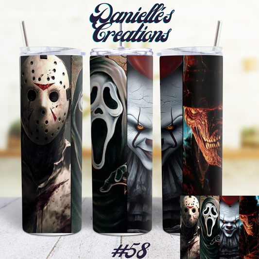 Halloween 20 oz skinny tumbler Horror #25