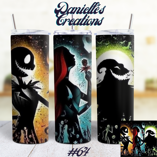 Halloween 20 oz skinny tumbler Nightmare Before Christmas<3 #19