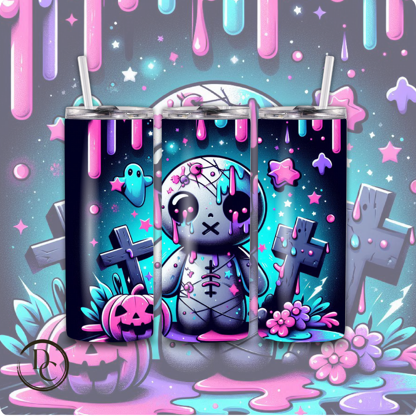 Ghost Halloween 20 oz Custom Sublimation Tumbler Stainless Steel 4