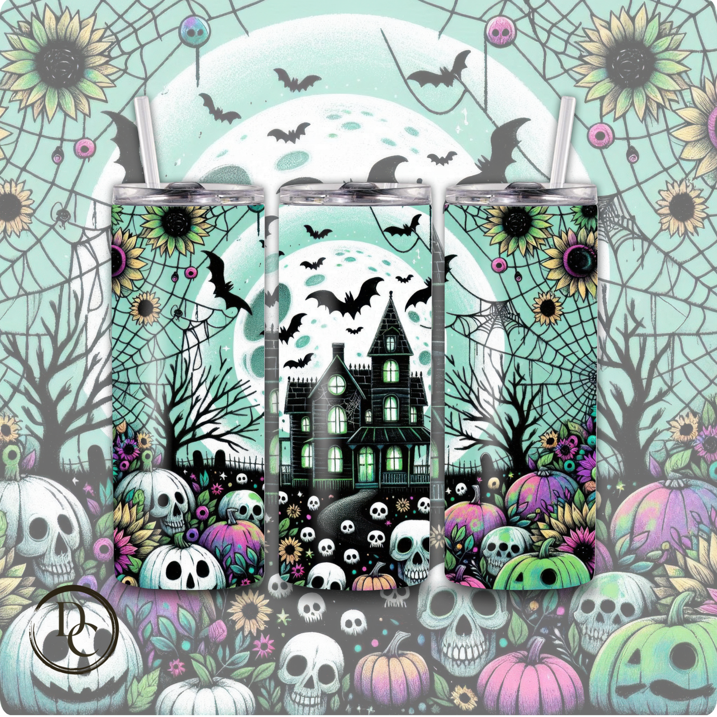 Ghost Halloween 20 oz Custom Sublimation Tumbler Stainless Steel 4