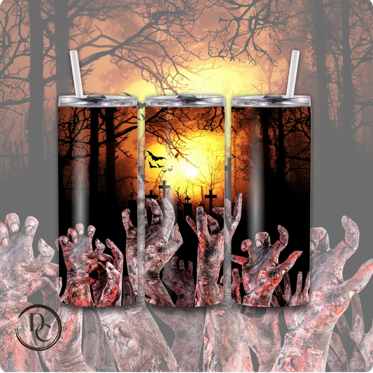 Spooky Skull Halloween 20 oz Custom Sublimation Tumbler Stainless Steel 25
