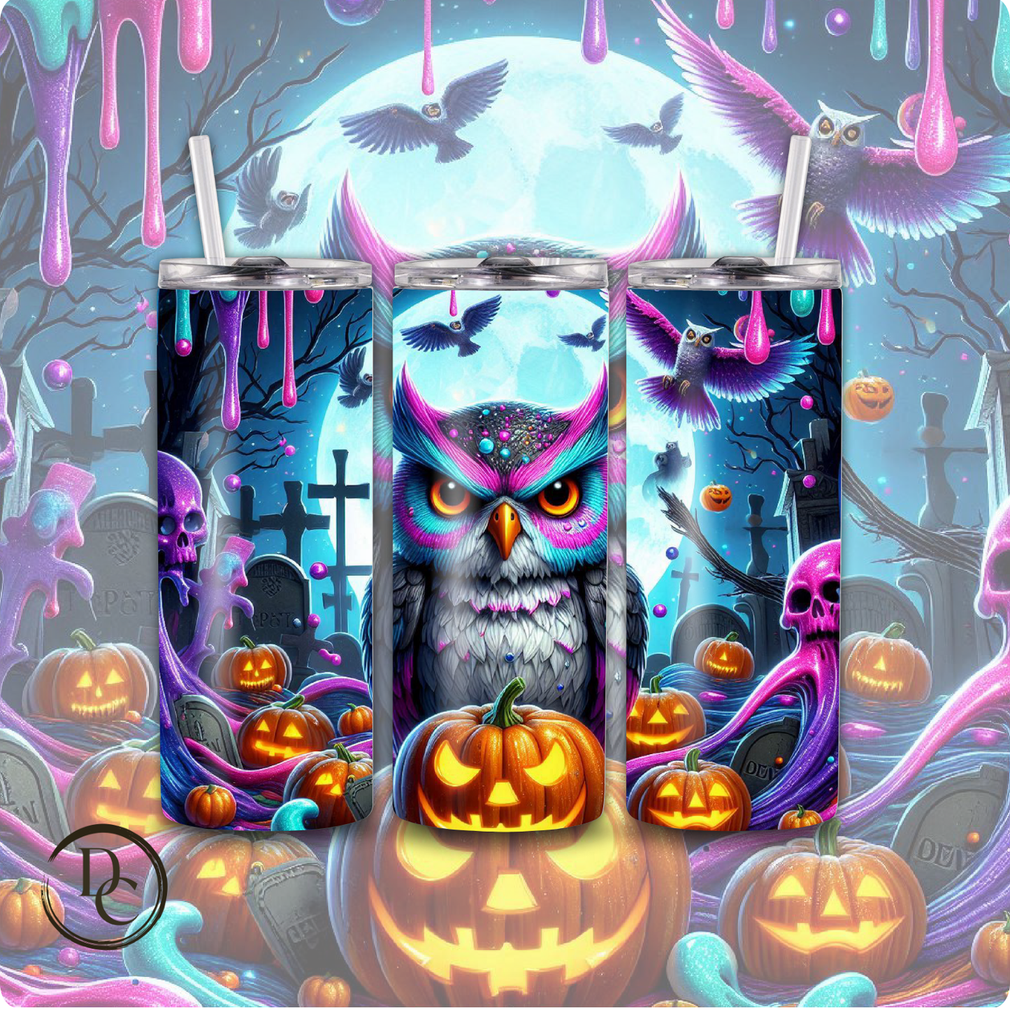 Ghost Halloween 20 oz Custom Sublimation Tumbler Stainless Steel 4
