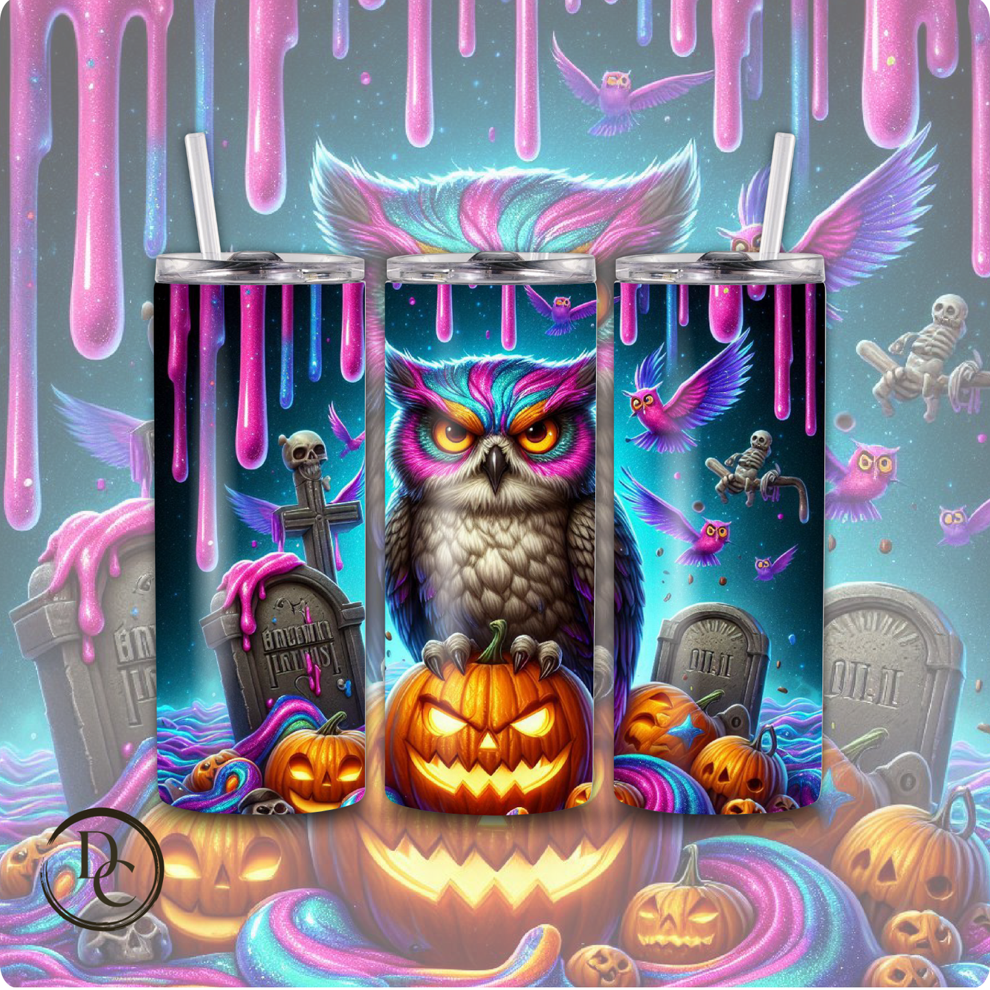 Ghost Halloween 20 oz Custom Sublimation Tumbler Stainless Steel 4