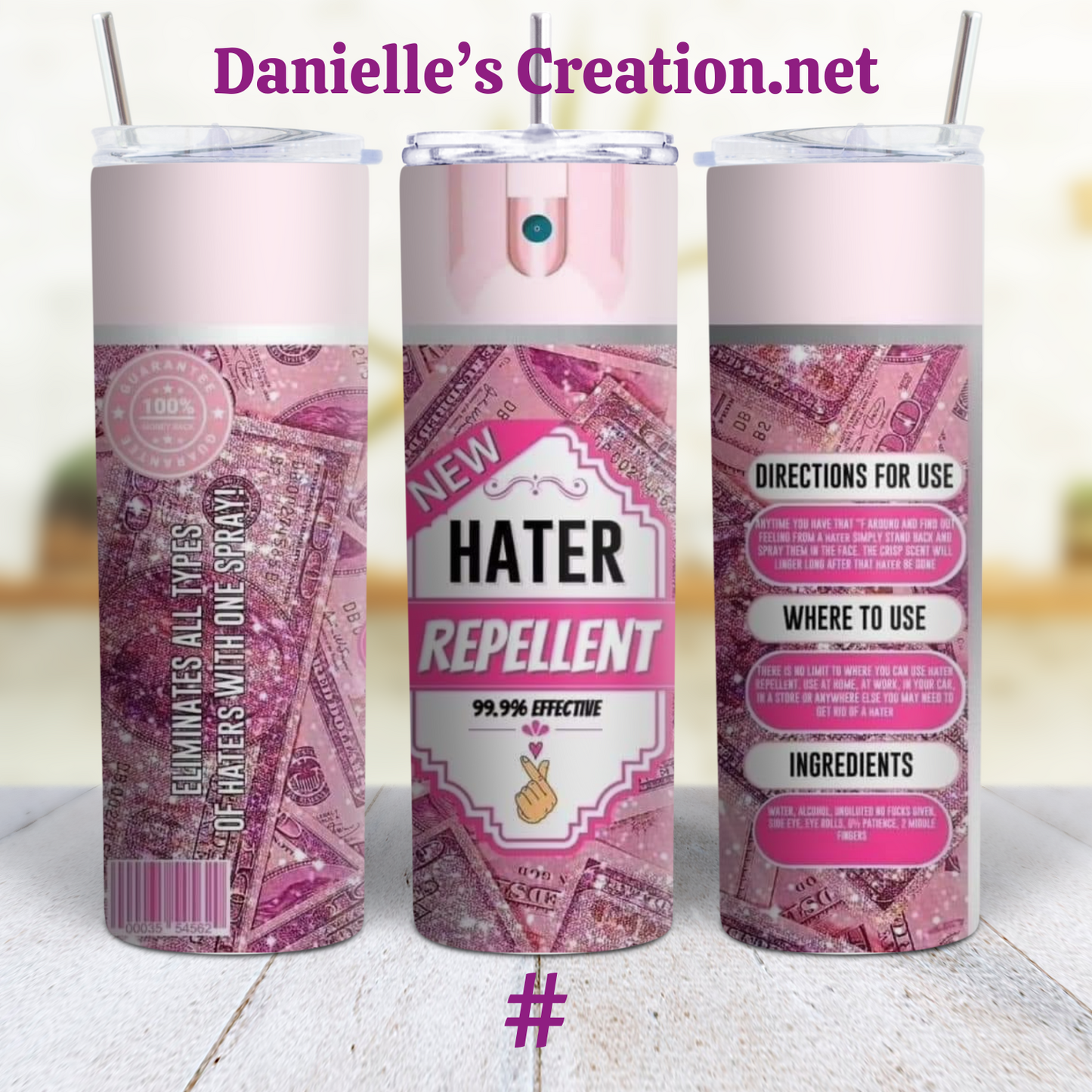 Haters Be Gone Custom Sublimation Tumbler Stainless Steel 2
