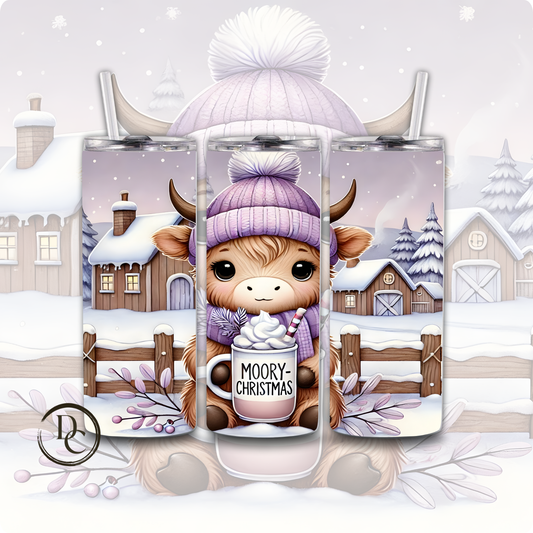 Baby Highland Cow Christmas 20 oz Custom Sublimation Tumbler Stainless Steel #26