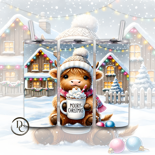 Baby Highland Cow Christmas 20 oz Custom Sublimation Tumbler Stainless Steel #30