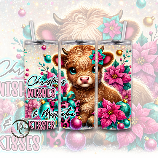 Baby Highland Cow Christmas 20 oz Custom Sublimation Tumbler Stainless Steel #2