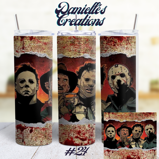 Horror Halloween 20 Oz Custom Sublimation Tumbler Stainless Steel 11