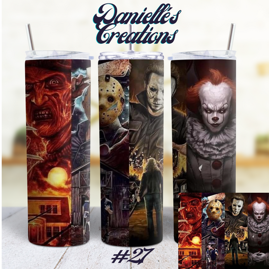Horror Halloween 20 Oz Custom Sublimation Tumbler Stainless Steel 13
