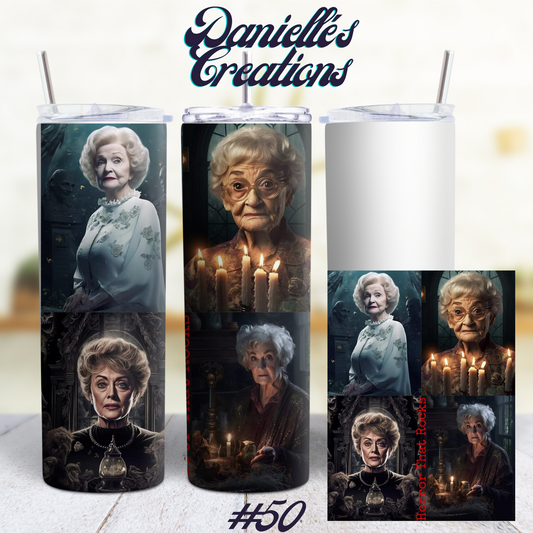 Horror Halloween Golden Girls 20 Oz Skinny Custom Sublimation Tumbler Stainless Steel 18