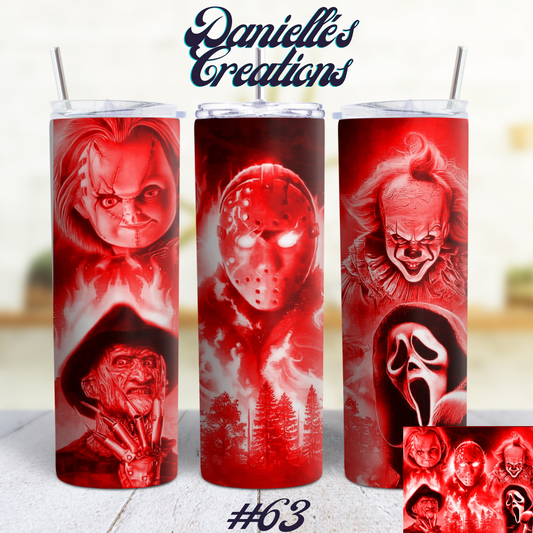 Horror Halloween 20 Oz Custom Sublimation Tumbler Stainless Steel 3
