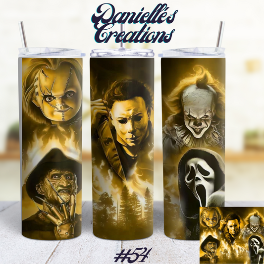 Horror Halloween 20 Oz Custom Sublimation Tumbler Stainless Steel 5
