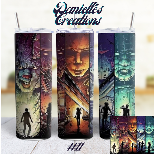 Horror Halloween 20 Oz Custom Sublimation Tumbler Stainless Steel 6