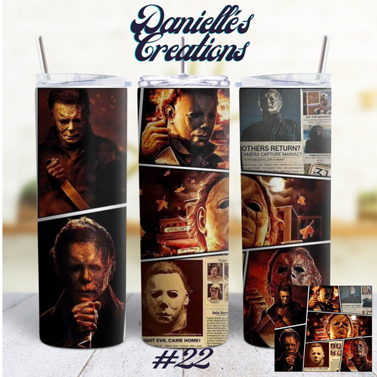 Horror Halloween 20 Oz Custom Sublimation Tumbler Stainless Steel 9