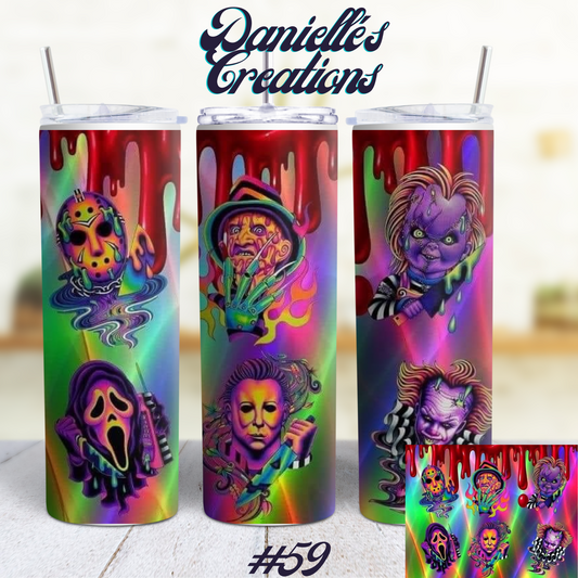 Horror Halloween 20 Oz Custom Sublimation Tumbler Stainless Steel 21