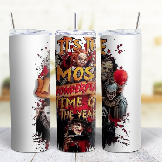 Horror Halloween 20 Oz Custom Sublimation Tumbler Stainless Steel 32