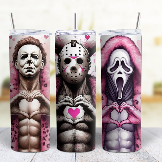 Horror Halloween 20 Oz Skinny Custom Sublimation Tumbler Stainless Steel 35