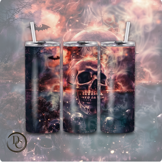 Horror Halloween 20 Oz Skinny Custom Sublimation Tumbler Stainless Steel 38