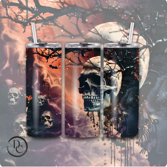 Horror Halloween 20 Oz Skinny Custom Sublimation Tumbler Stainless Steel 40
