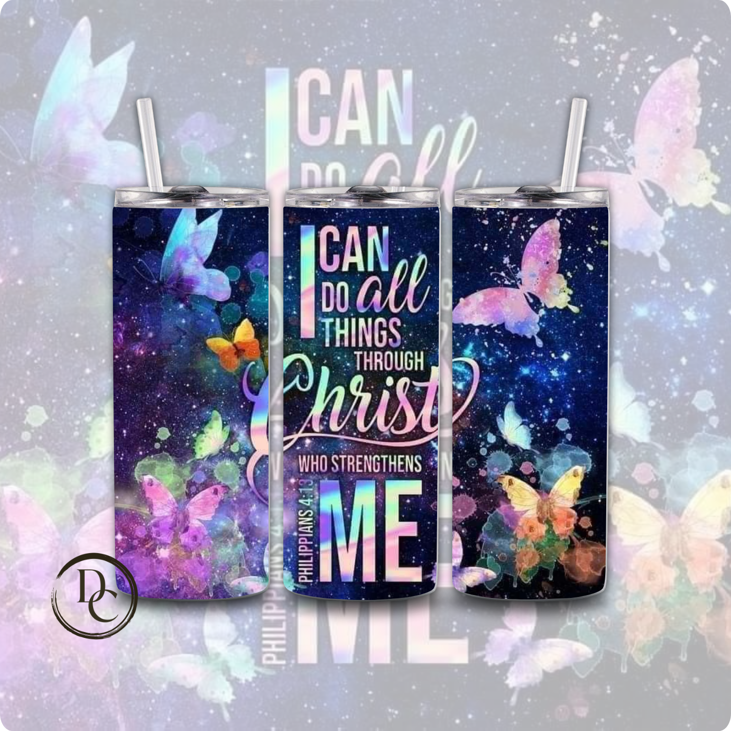 i Can Do all Things Through Christ 20 oz Custom Sublimation Tumbler Stainless Steel Insulated 